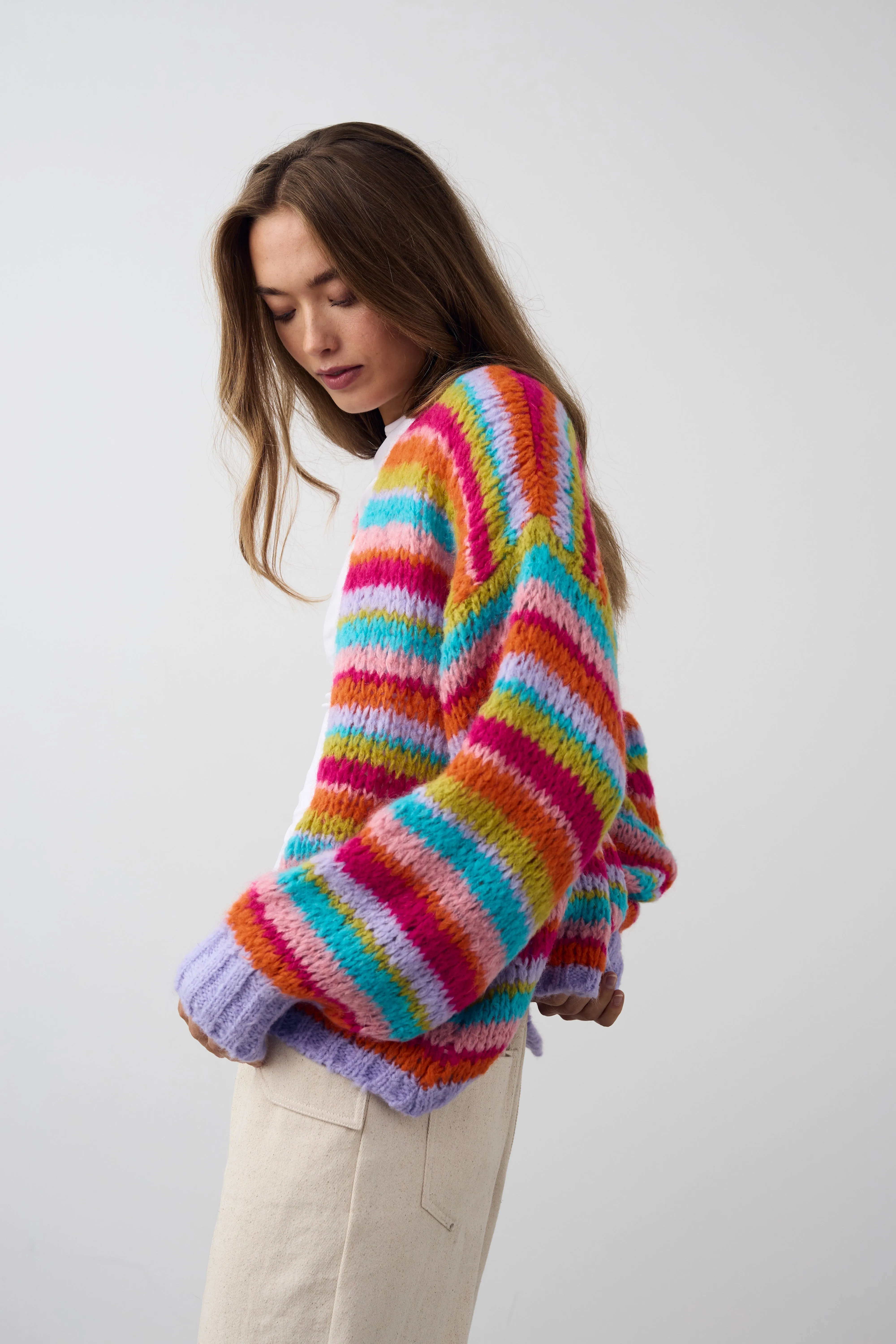 Rima Knit Cardigan Rainbow Combo sold by Noella Fashion product image thumbnail 3