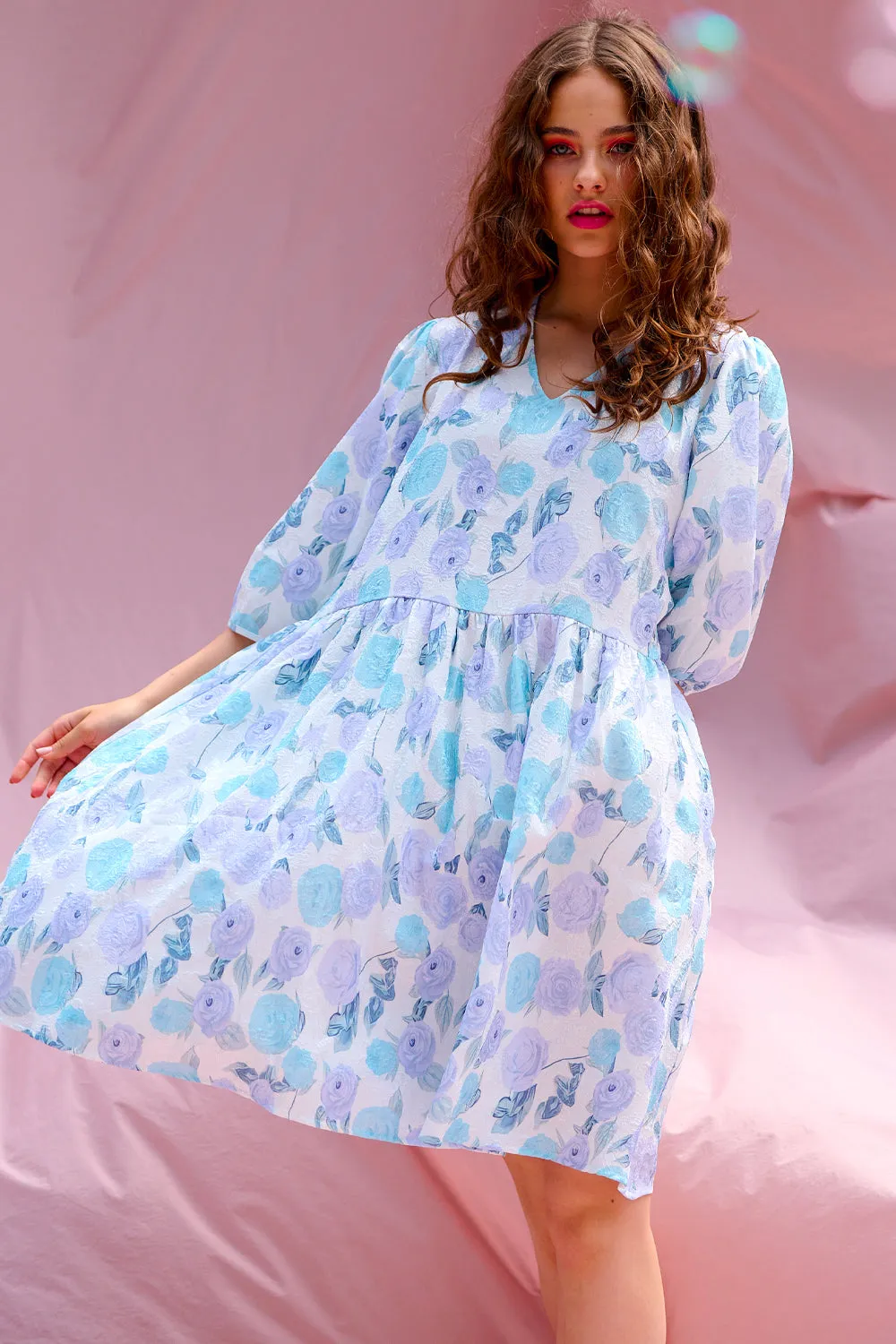 Mila Dress Lilac/blue flower sold by Noella Fashion product image thumbnail 2