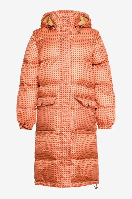 Eliza Puffer Coat Pink/red Checks sold by Noella Fashion