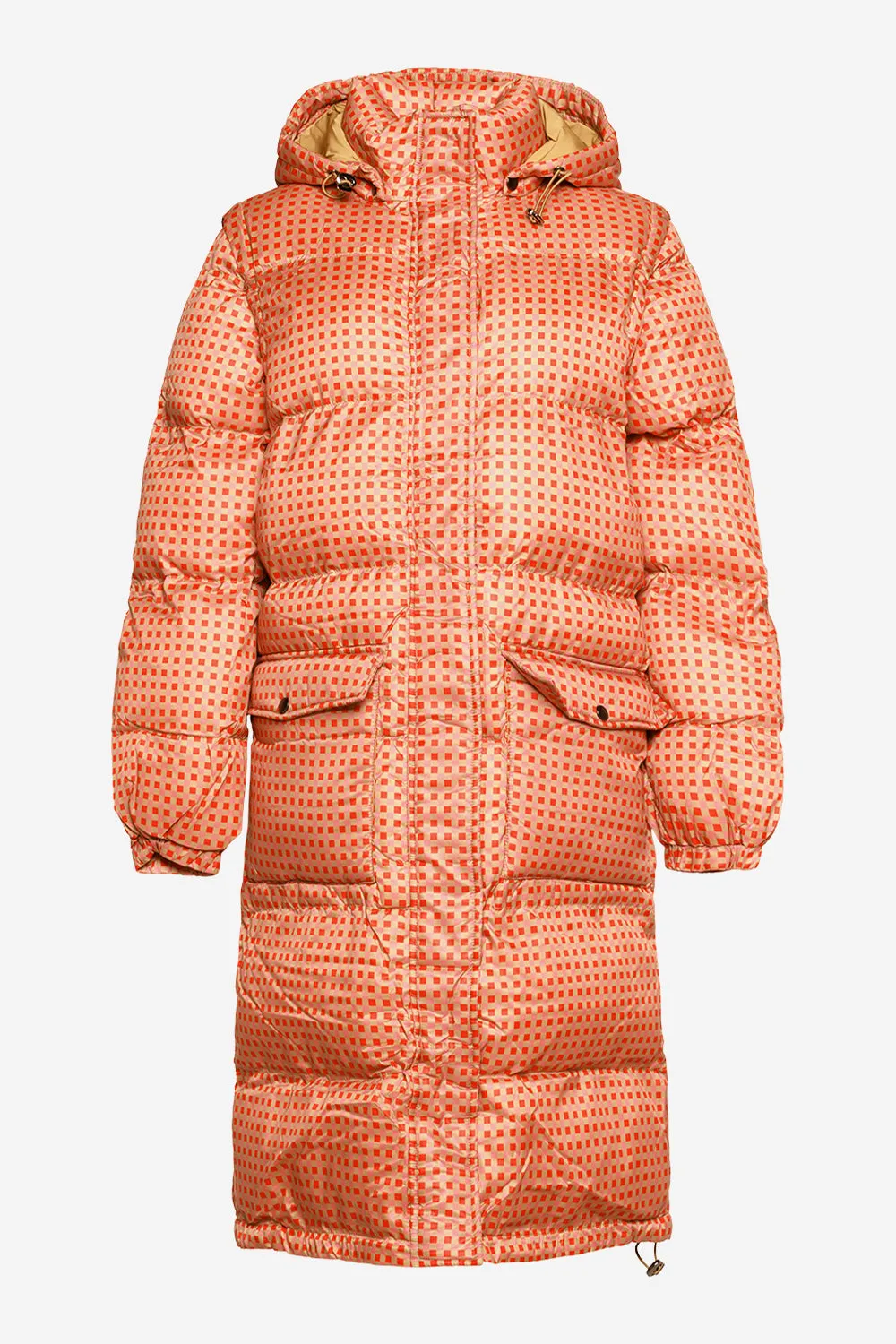 Eliza Puffer Coat Pink/red Checks sold by Noella Fashion