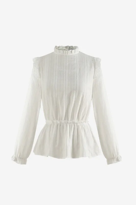 Rome Blouse Cotton Broderie White Broderie sold by Noella Fashion