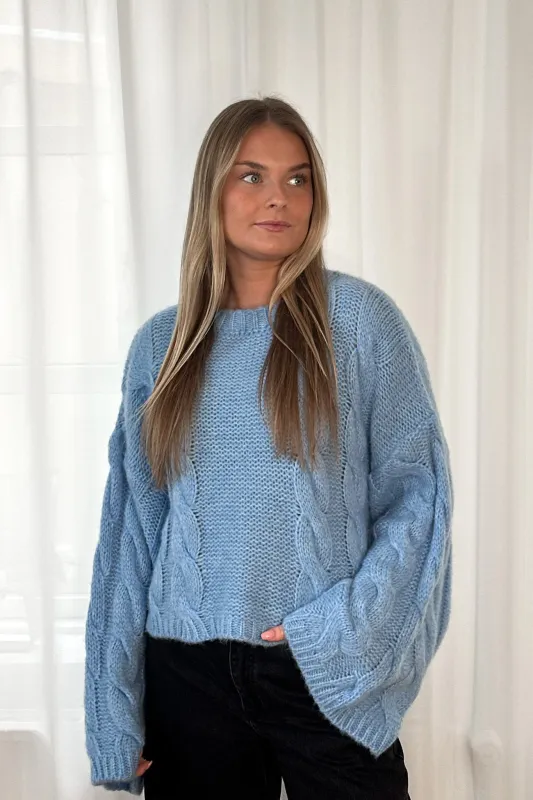 Lyza SH Knit Light Blue sold by Noella Fashion