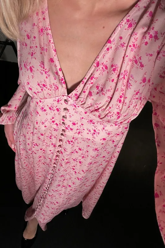 Lilith Maxi Dress Cheryl Pink Print sold by Noella Fashion