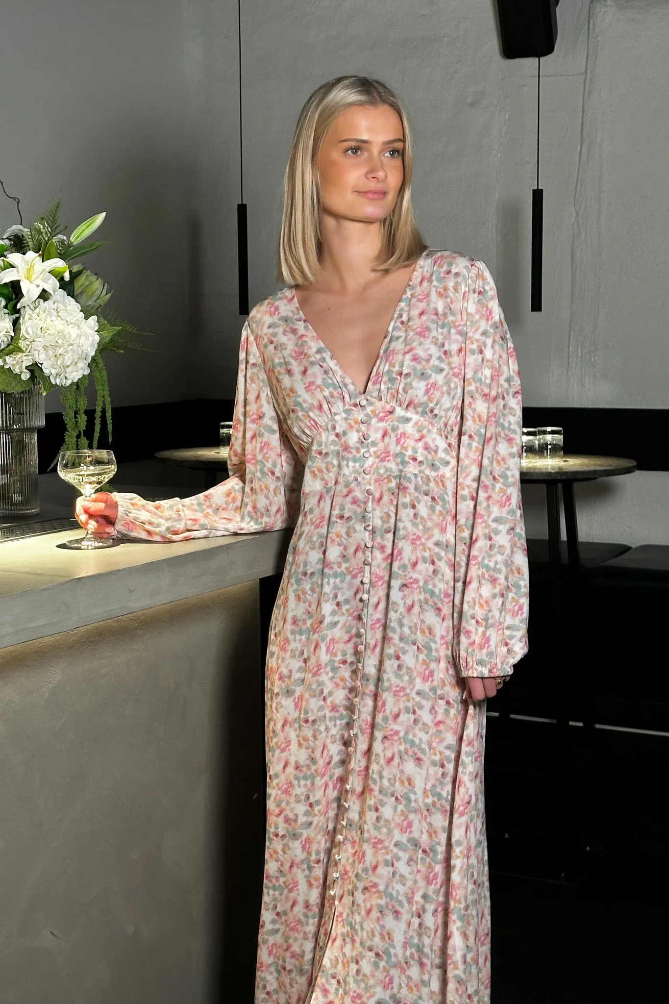 Lilith Maxi Dress Cinthia Pink Print sold by Noella Fashion