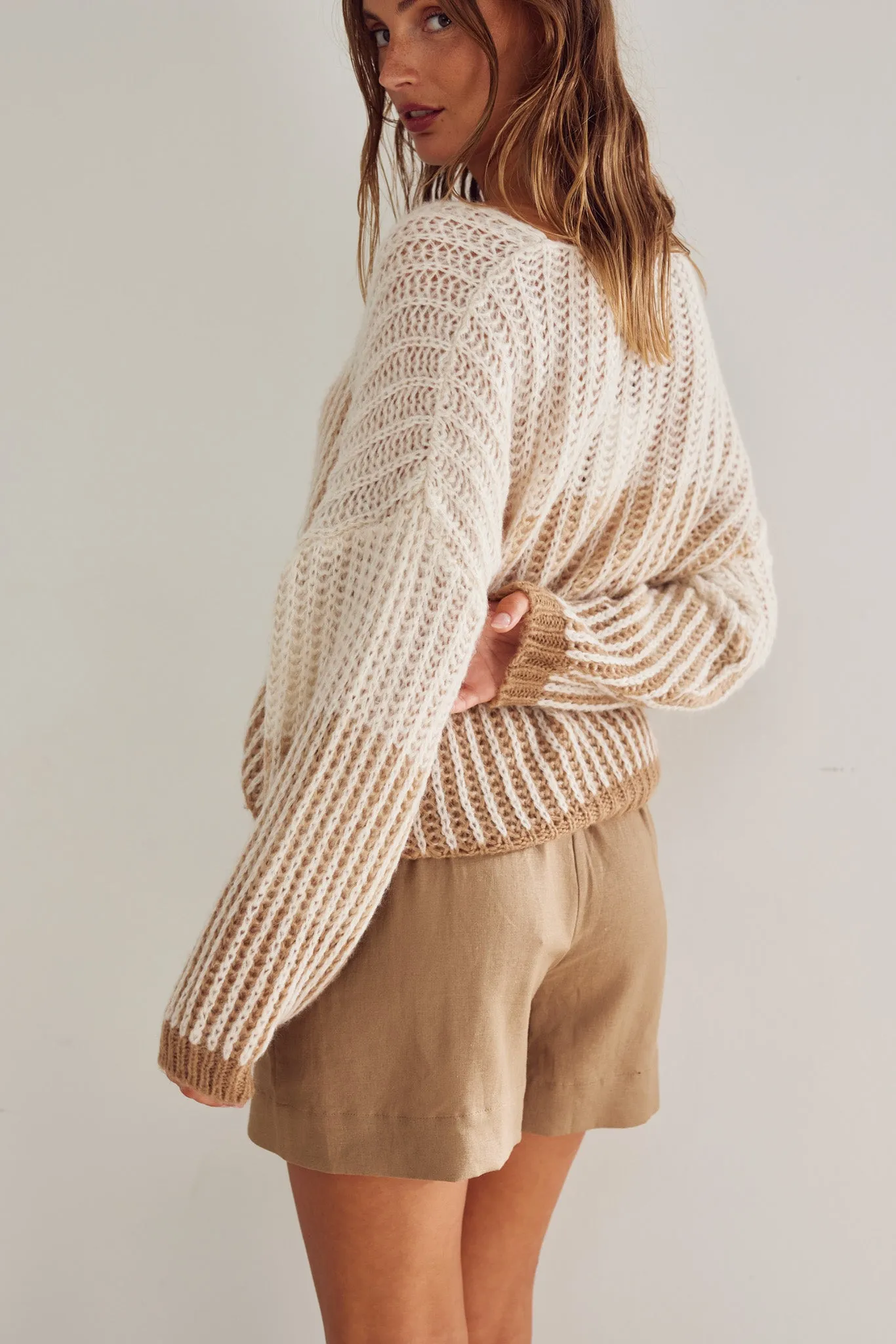 Lillie Knit Cheyenne Sand Stripe sold by Noella Fashion product image thumbnail 2