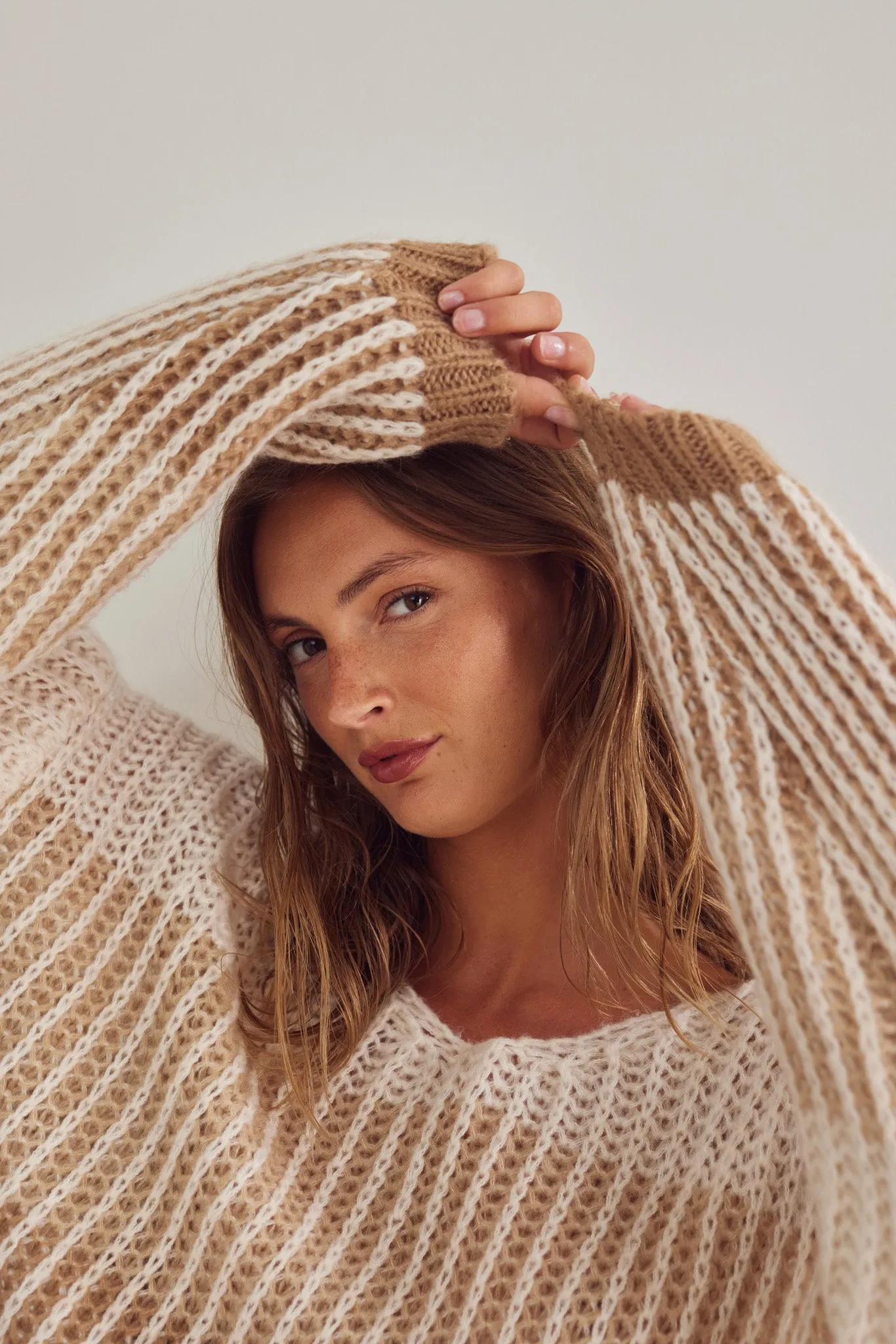 Lillie Knit Cheyenne Sand Stripe sold by Noella Fashion