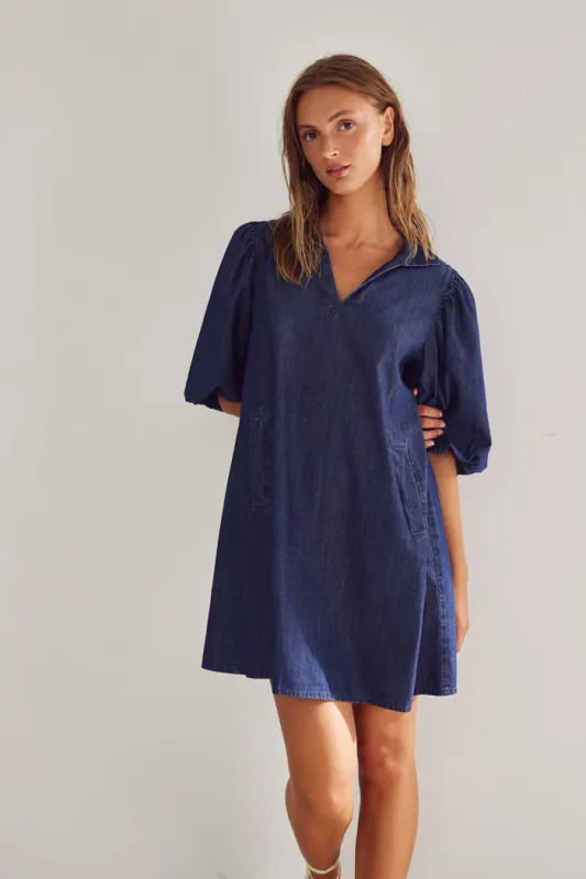Larissa Dress Medium Blue Wash sold by Noella Fashion