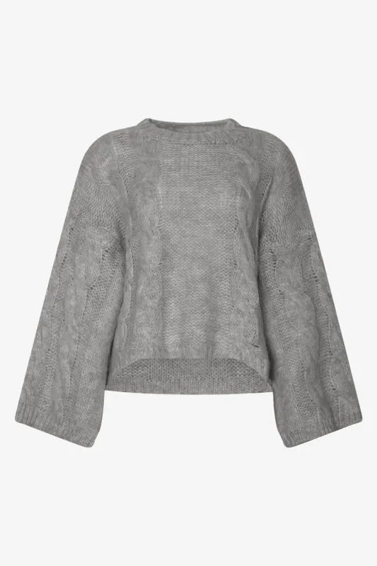 Lyza SH Knit Light Grey Melange sold by Noella Fashion