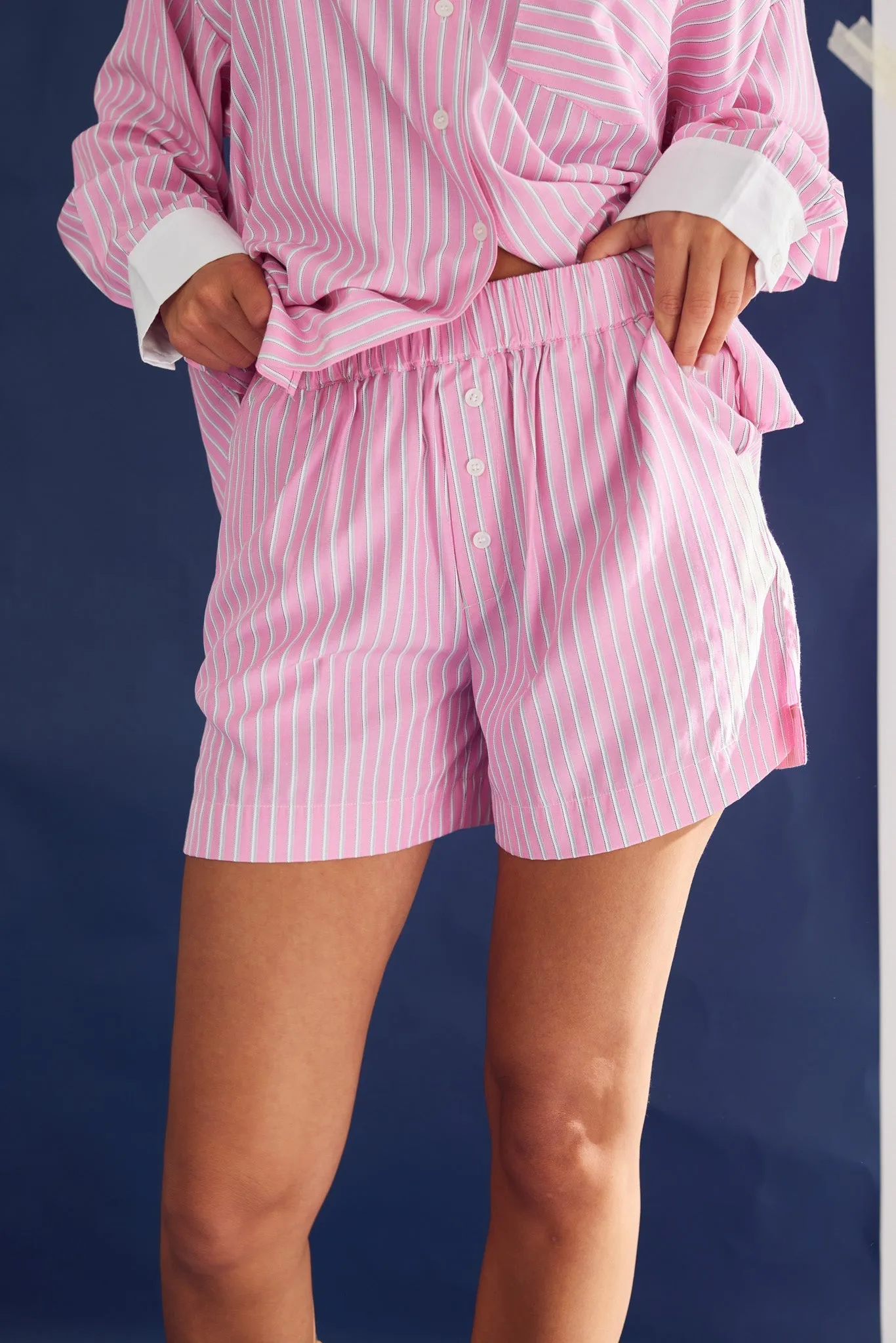Lea Shorts Carsyn Pink Stripe sold by Noella Fashion