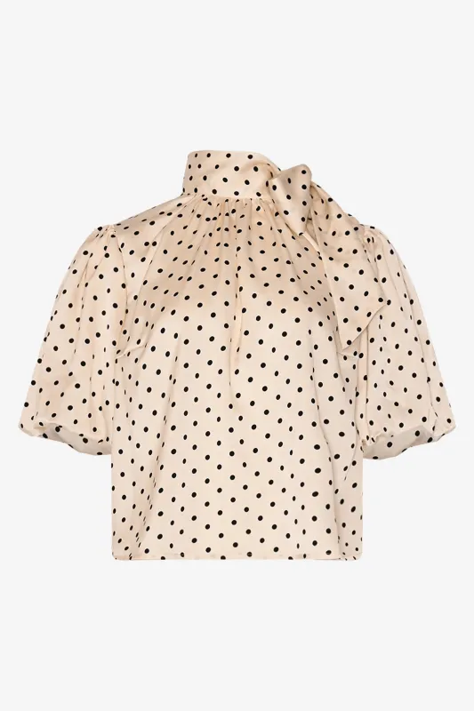 Kesha Blouse Carmine White Print sold by Noella Fashion
