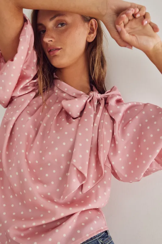 Kesha Blouse Carmine Blush Print sold by Noella Fashion