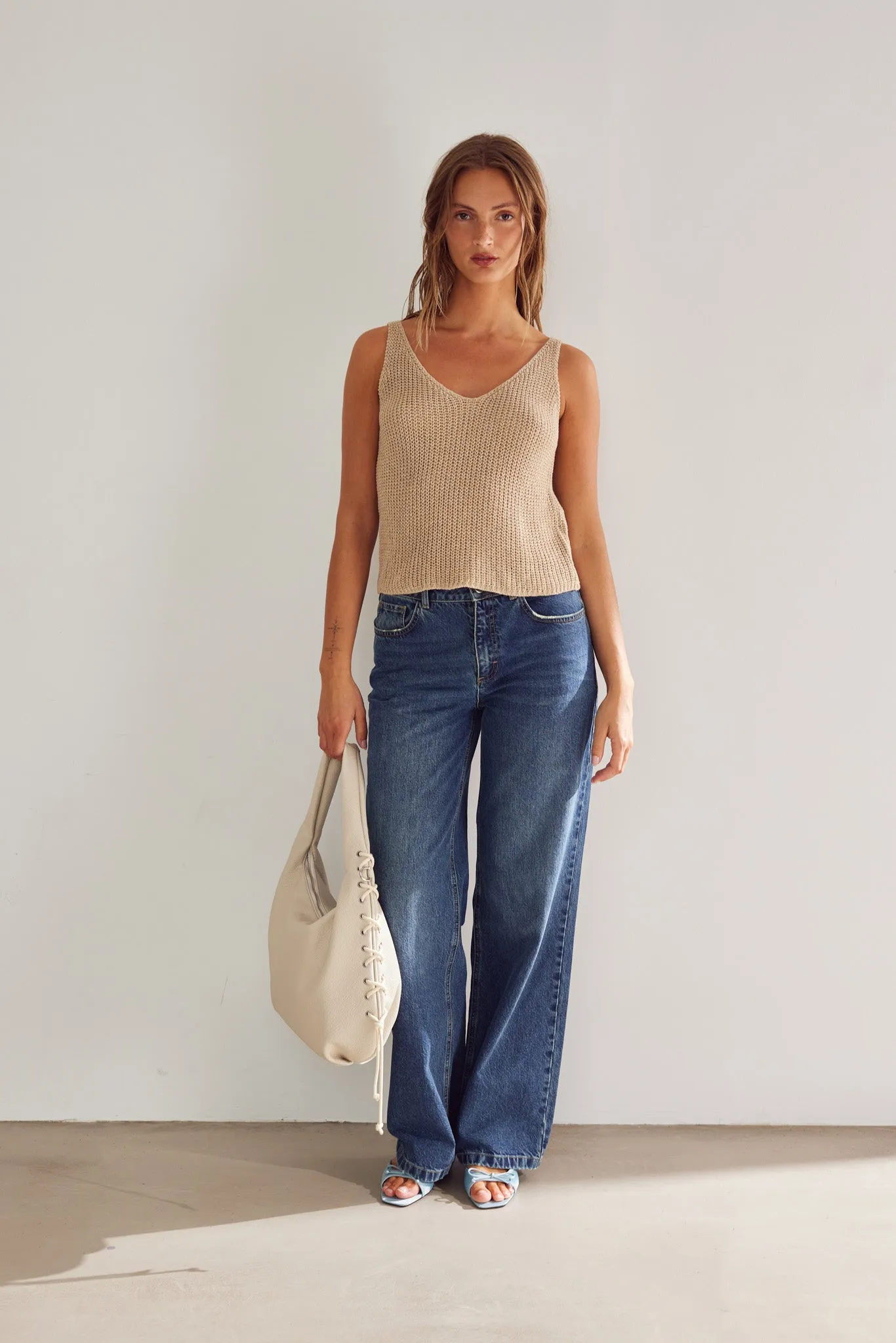 Louisa Knit Top Oyster Melange sold by Noella Fashion product image thumbnail 4