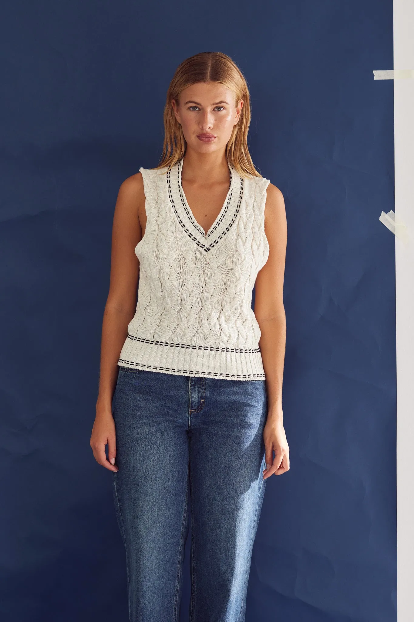 Gio Knit Vest Ivory sold by Noella Fashion product image thumbnail 2