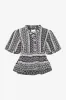 Lorraine Blouse Navy Sugar Combo sold by Noella Fashion