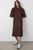 Reno Pastis Long Dress Chocolate sold by Noella Fashion
