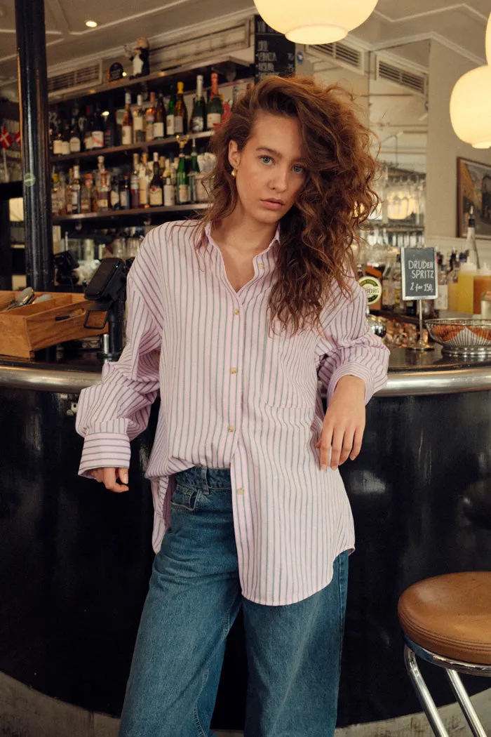 Marlon Stripe Shirt Daffy Pink Stripe sold by Noella Fashion product image thumbnail 2