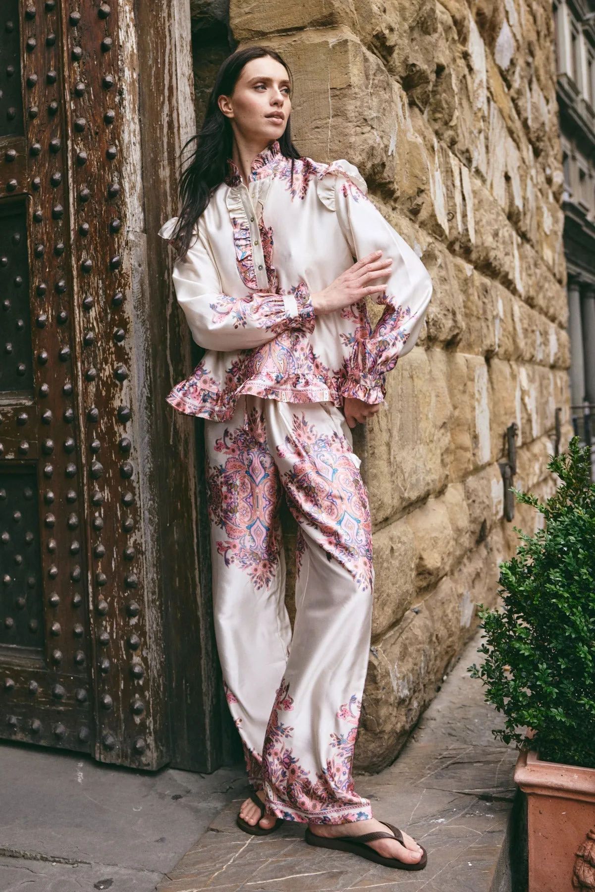 Reno Ruby Ruffle Blouse Drusella Print sold by Noella Fashion