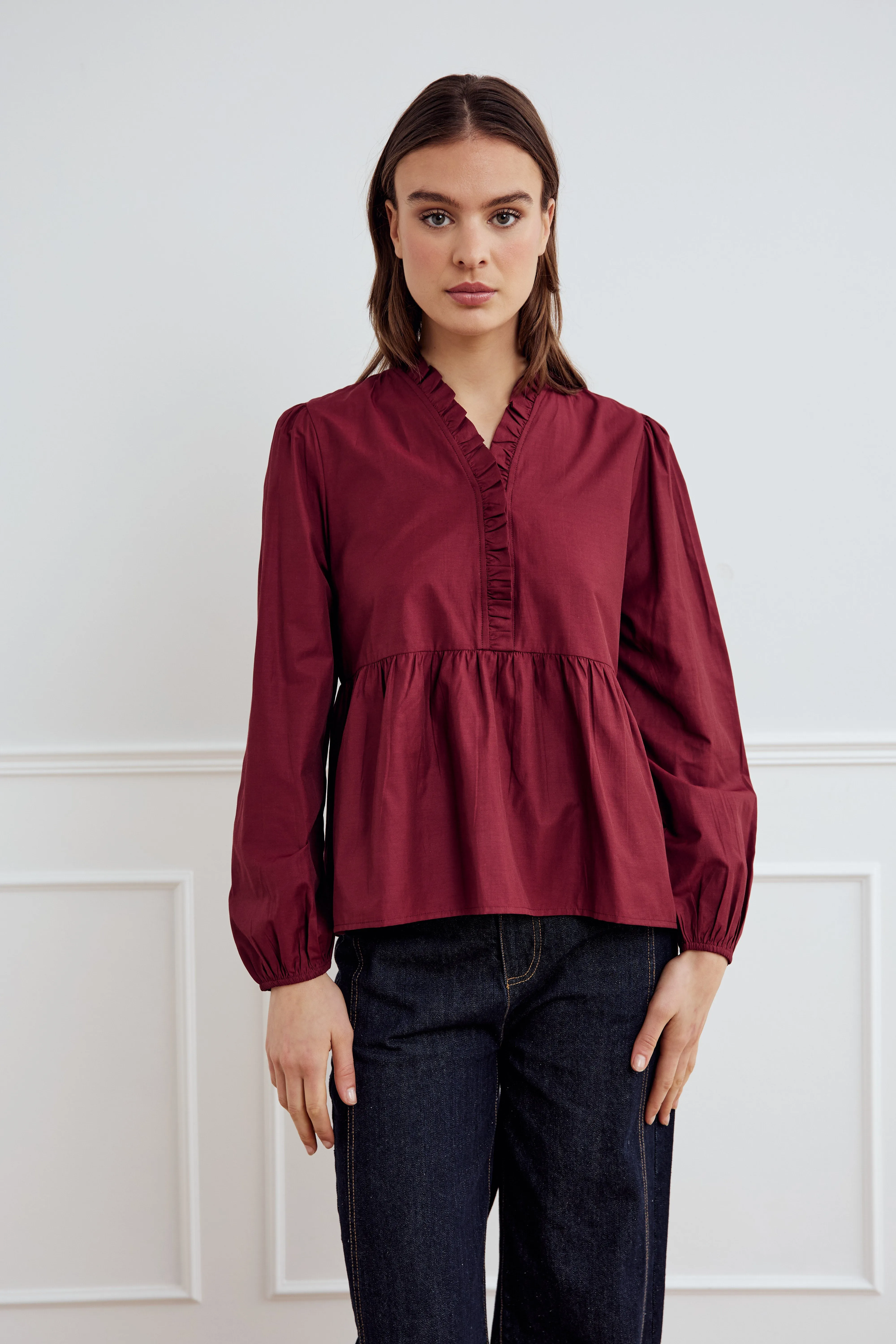 Matti Blouse Dusty Mahogany sold by Noella Fashion