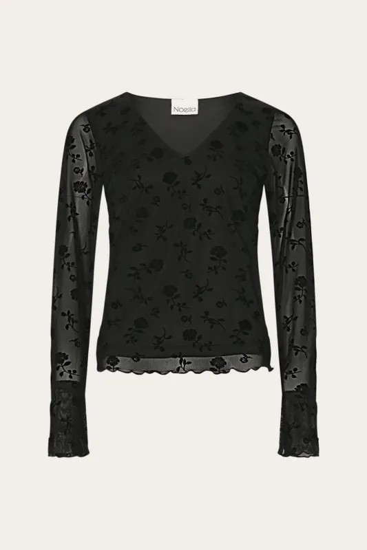 Lucille Top Clarity Black Print sold by Noella Fashion