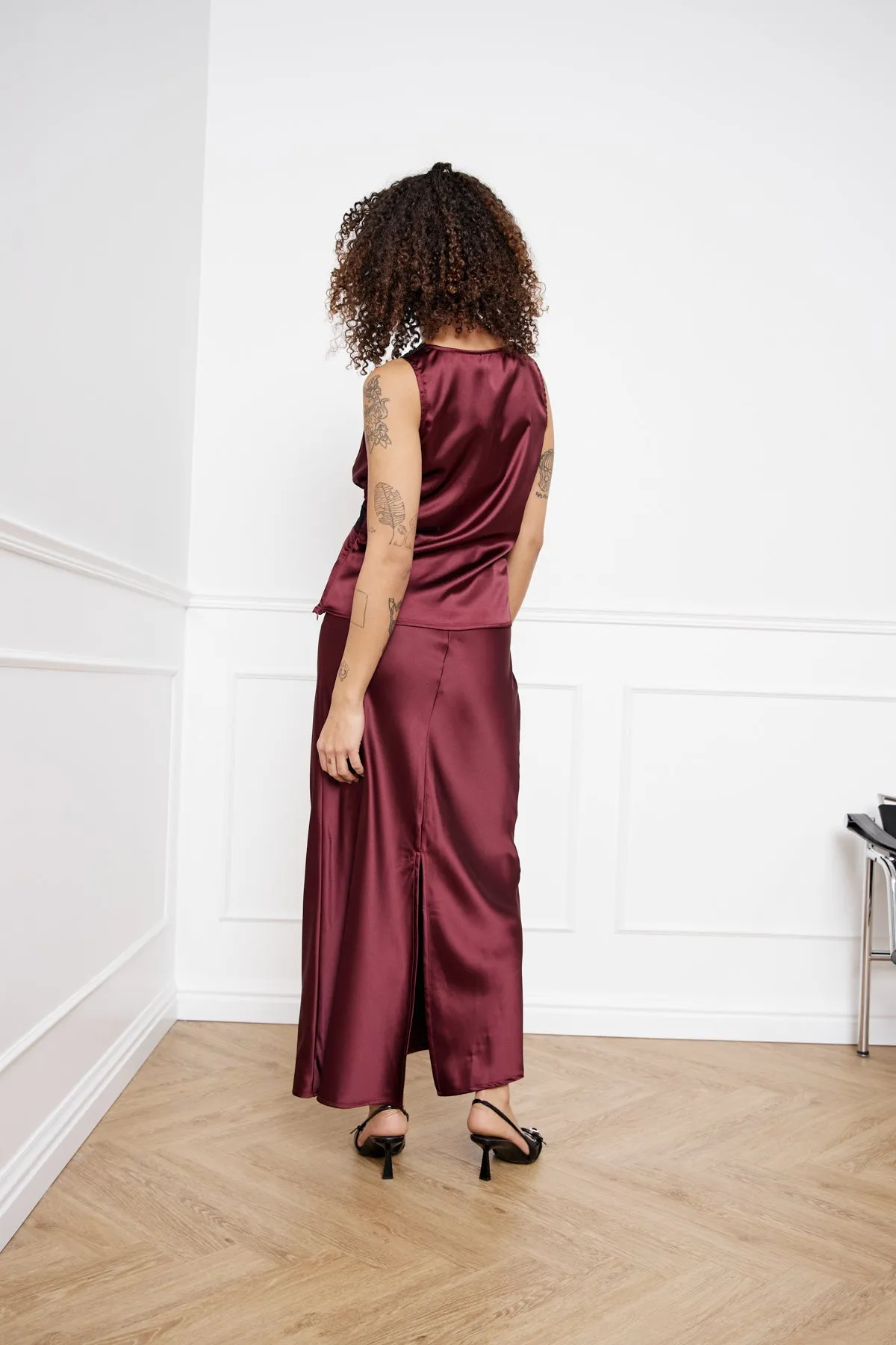Leonora Skirt Dusty Mahogany sold by Noella Fashion product image thumbnail 4