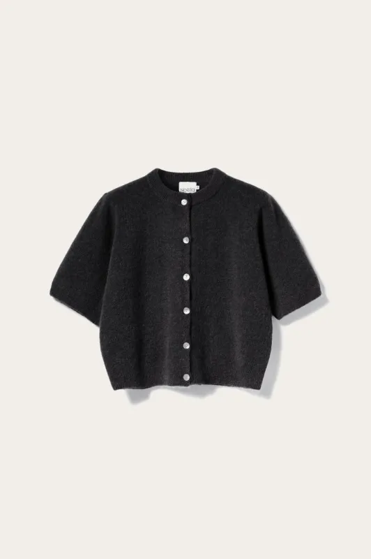 Kae SS Knit Cardigan Dark Grey sold by Noella Fashion