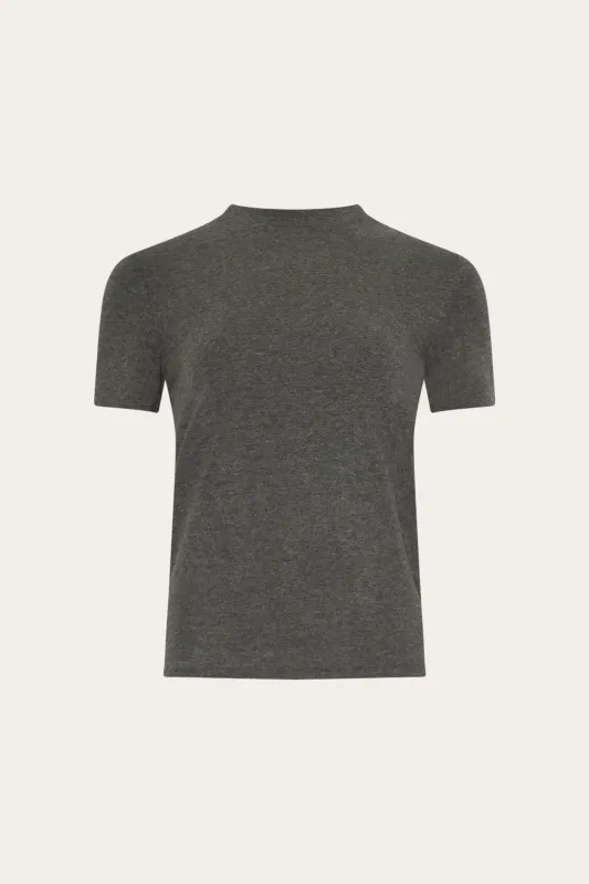 Lidie SS Top Dark Grey Melange sold by Noella Fashion