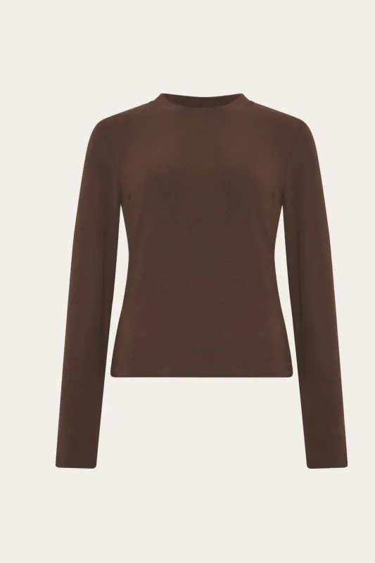 Lidie LS Top Chocolate sold by Noella Fashion