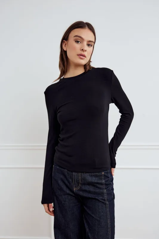 Lidie LS Top Black sold by Noella Fashion