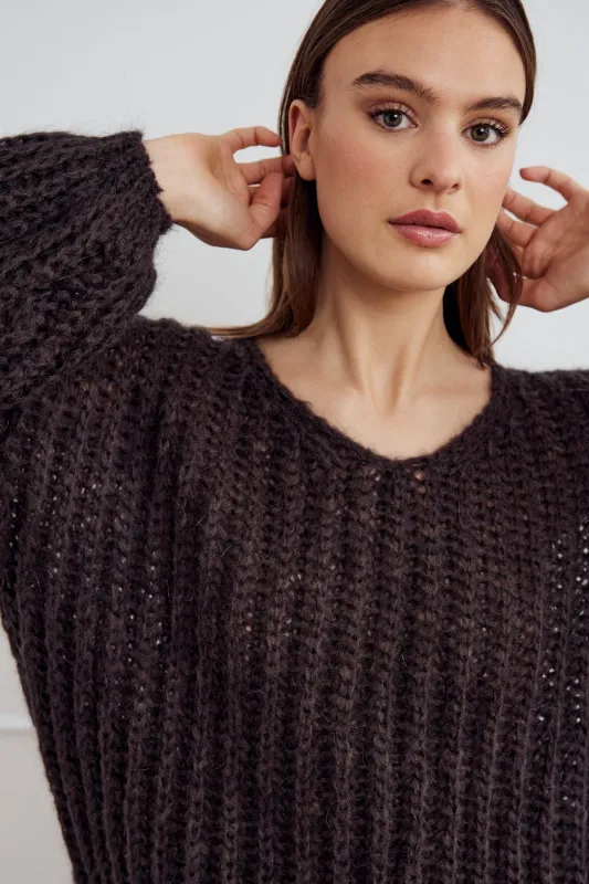 Joseph Knit Sweater Dark Brown sold by Noella Fashion