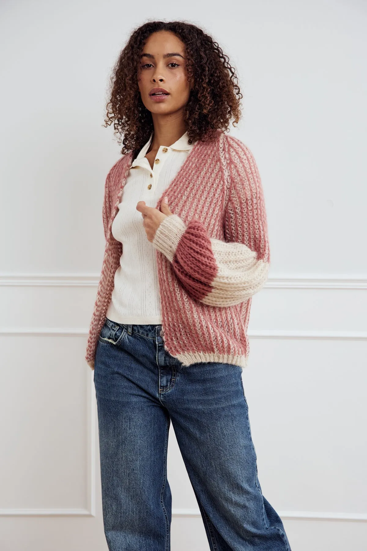Liana Knit Cardigan Rose Cream sold by Noella Fashion product image thumbnail 3