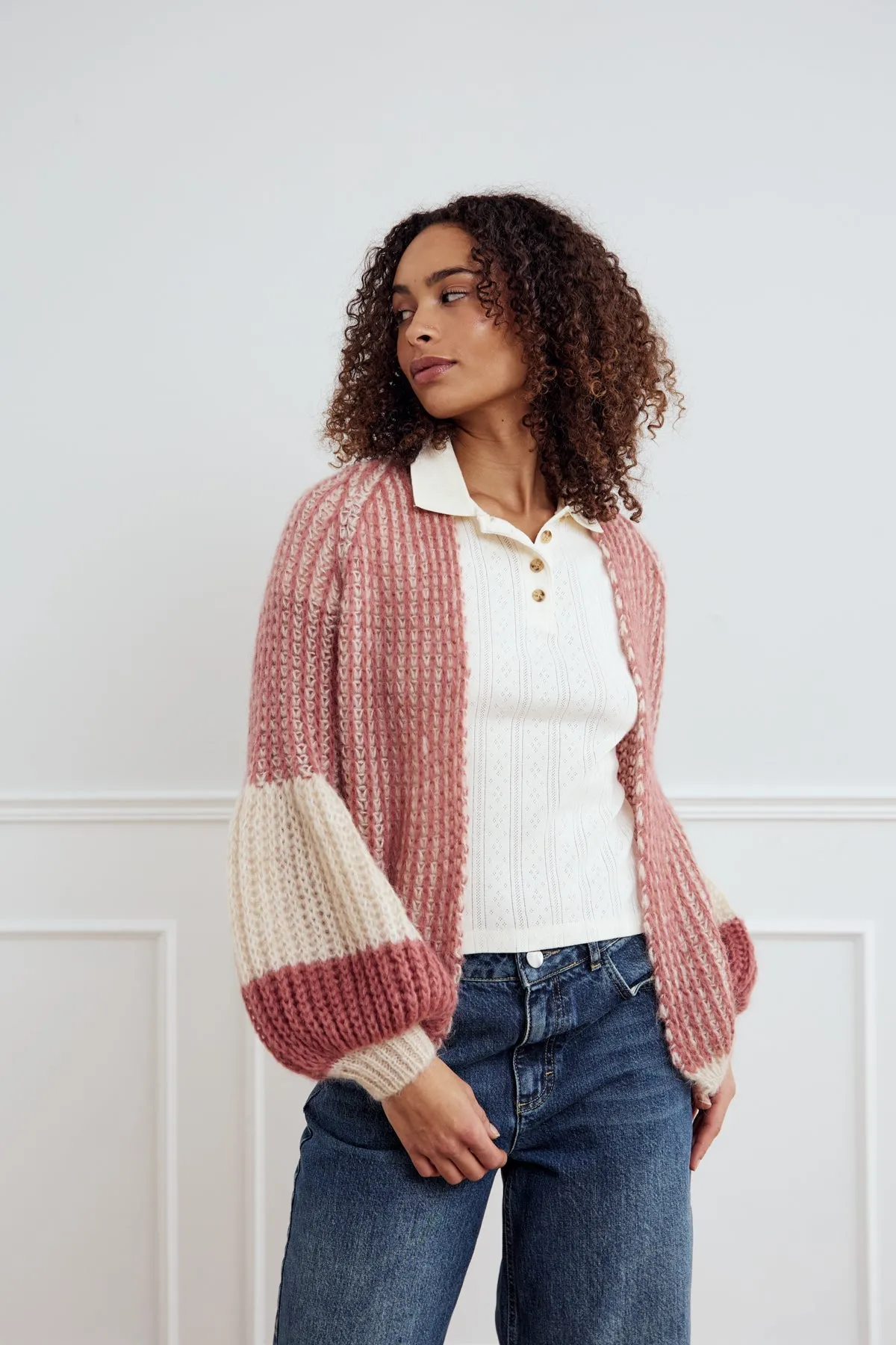Liana Knit Cardigan Rose Cream sold by Noella Fashion product image thumbnail 2