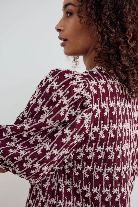 Shelly Blouse Dusty Mahogany sold by Noella Fashion