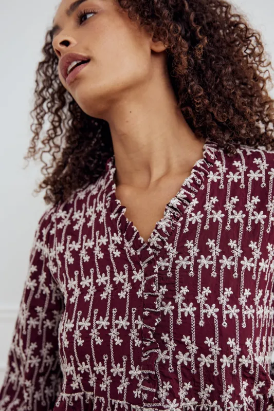 Matti Blouse Dusty Mahogany sold by Noella Fashion