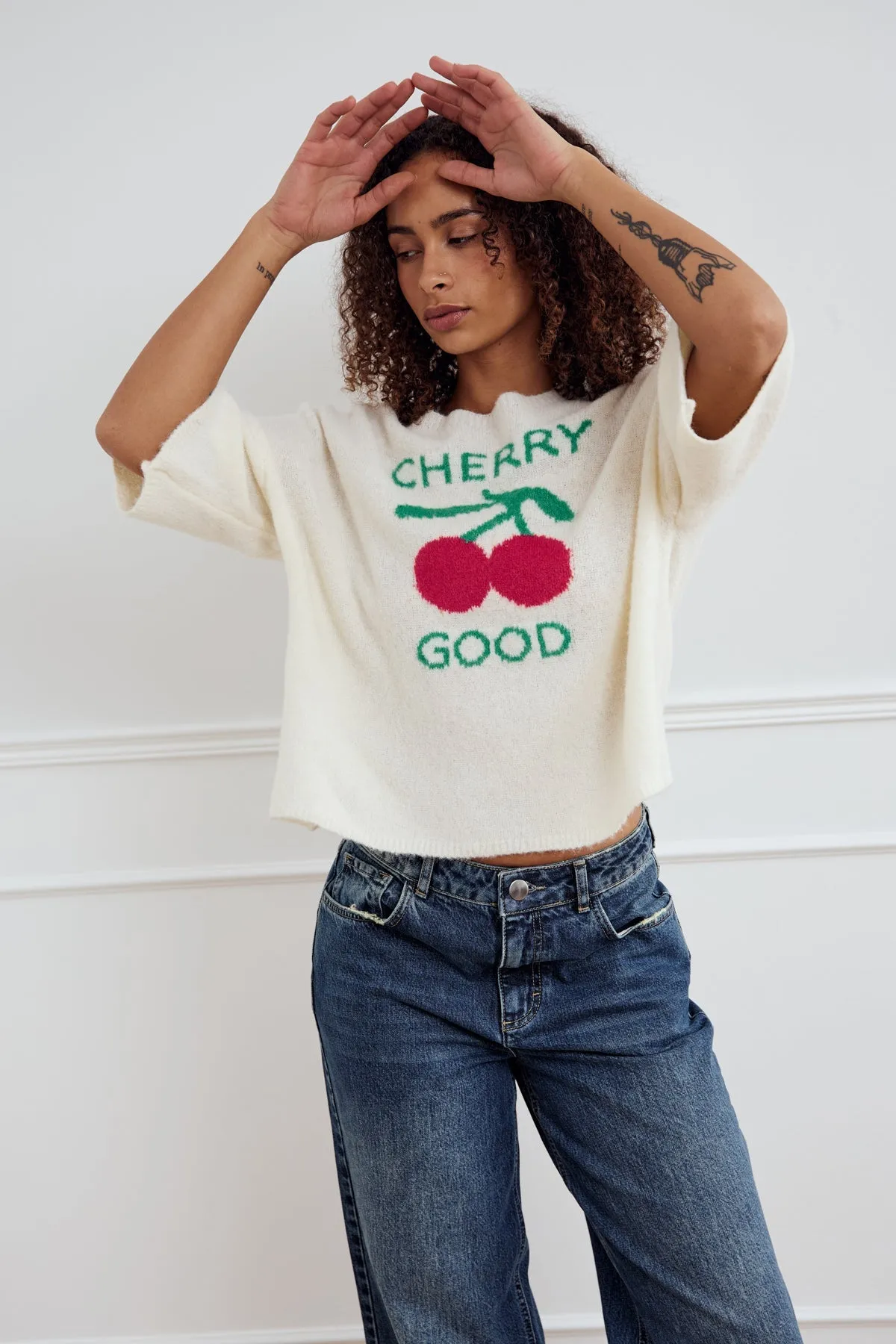 Cherry Good Knit Ivory sold by Noella Fashion product image thumbnail 3