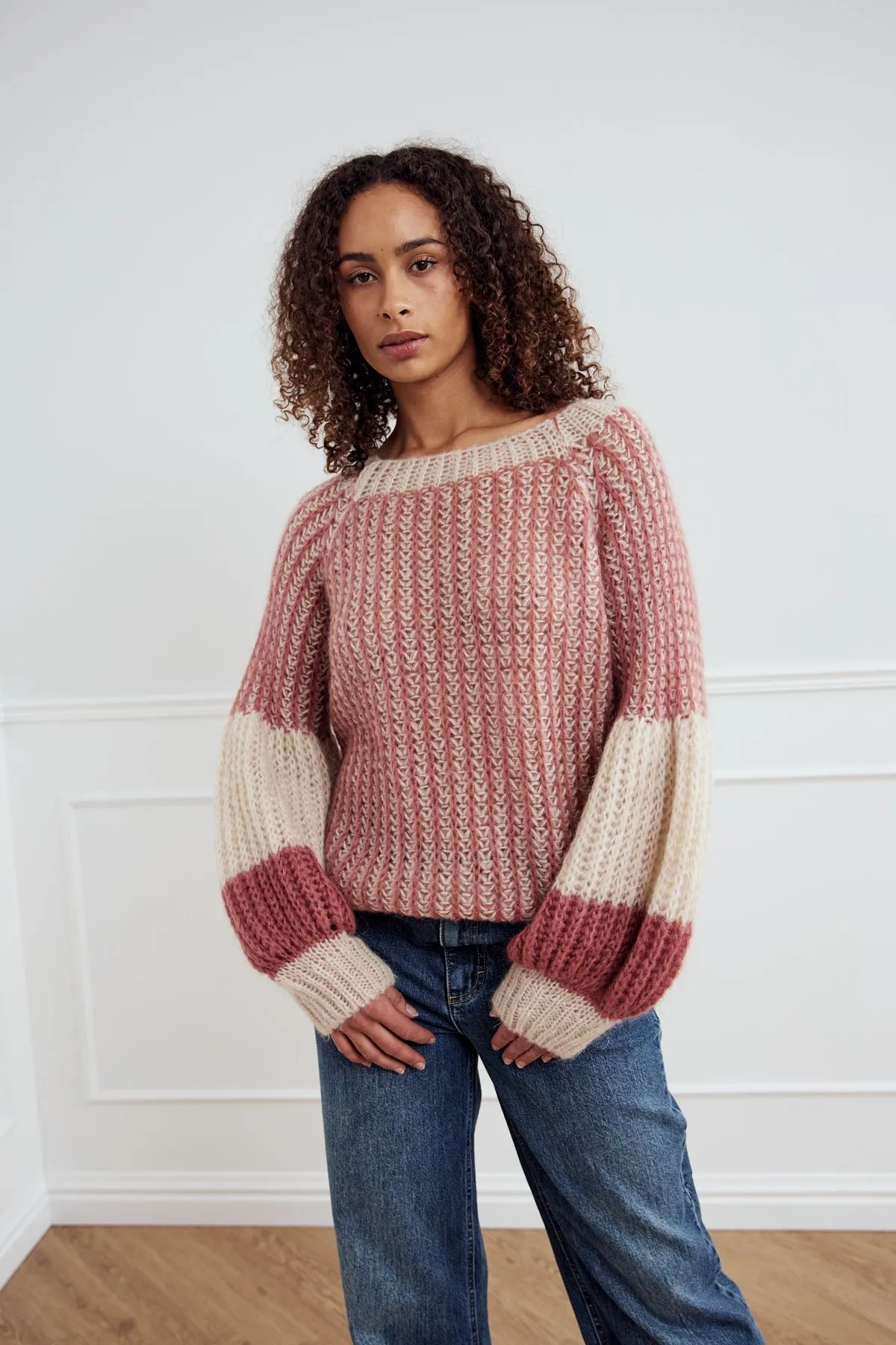 Liana Knit Sweater Rose Cream sold by Noella Fashion