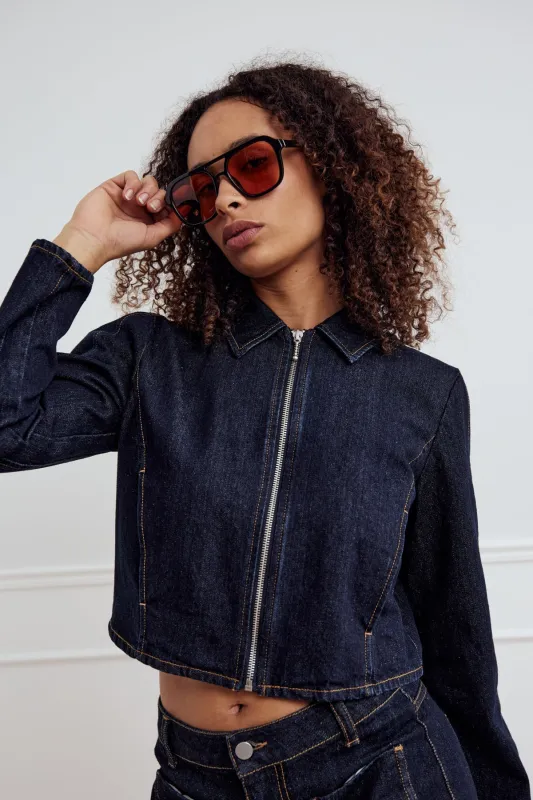 Jessi Jacket Blue Unwashed sold by Noella Fashion