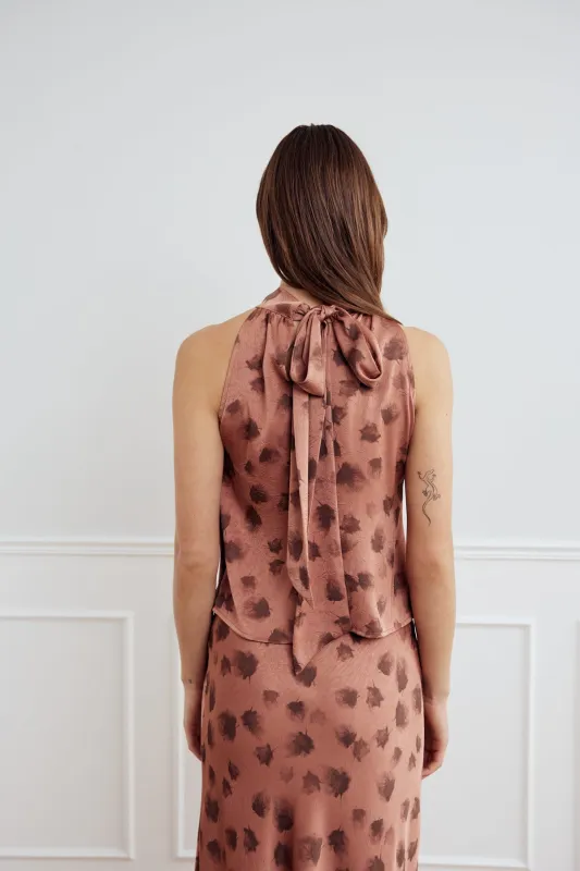 Lucinda Blouse Cosette Rust Print sold by Noella Fashion