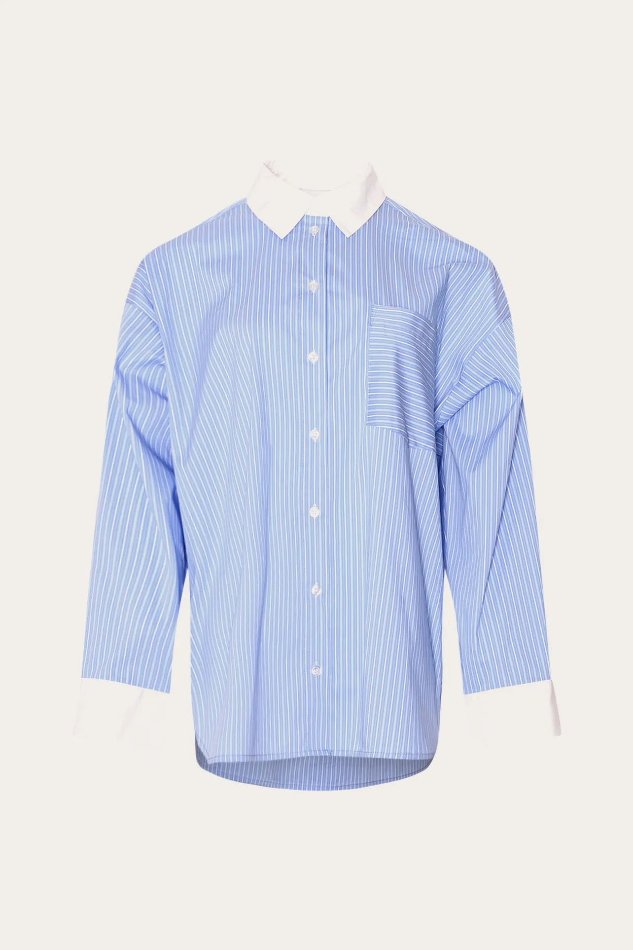 Lakelynn Shirt Blue White Stripe sold by Noella Fashion