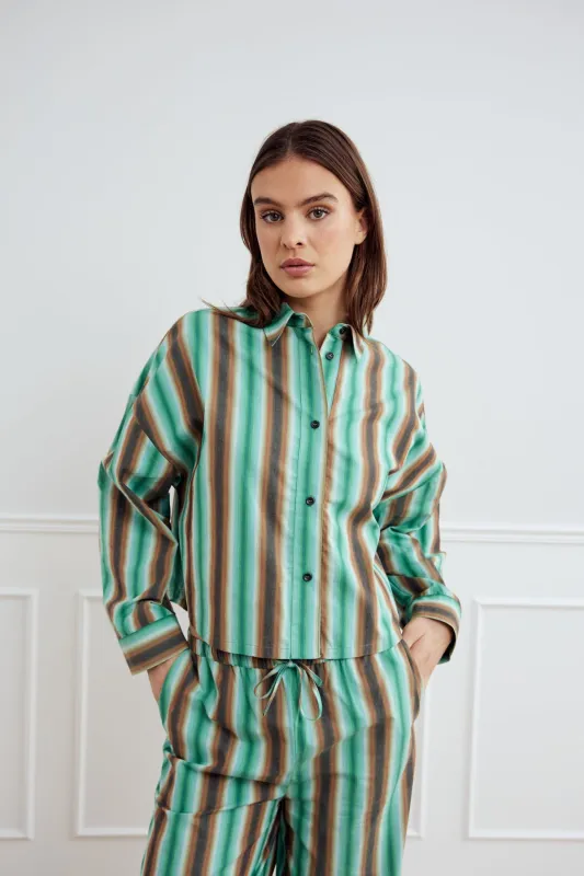 Liara Shirt Cosma Green Stripe sold by Noella Fashion
