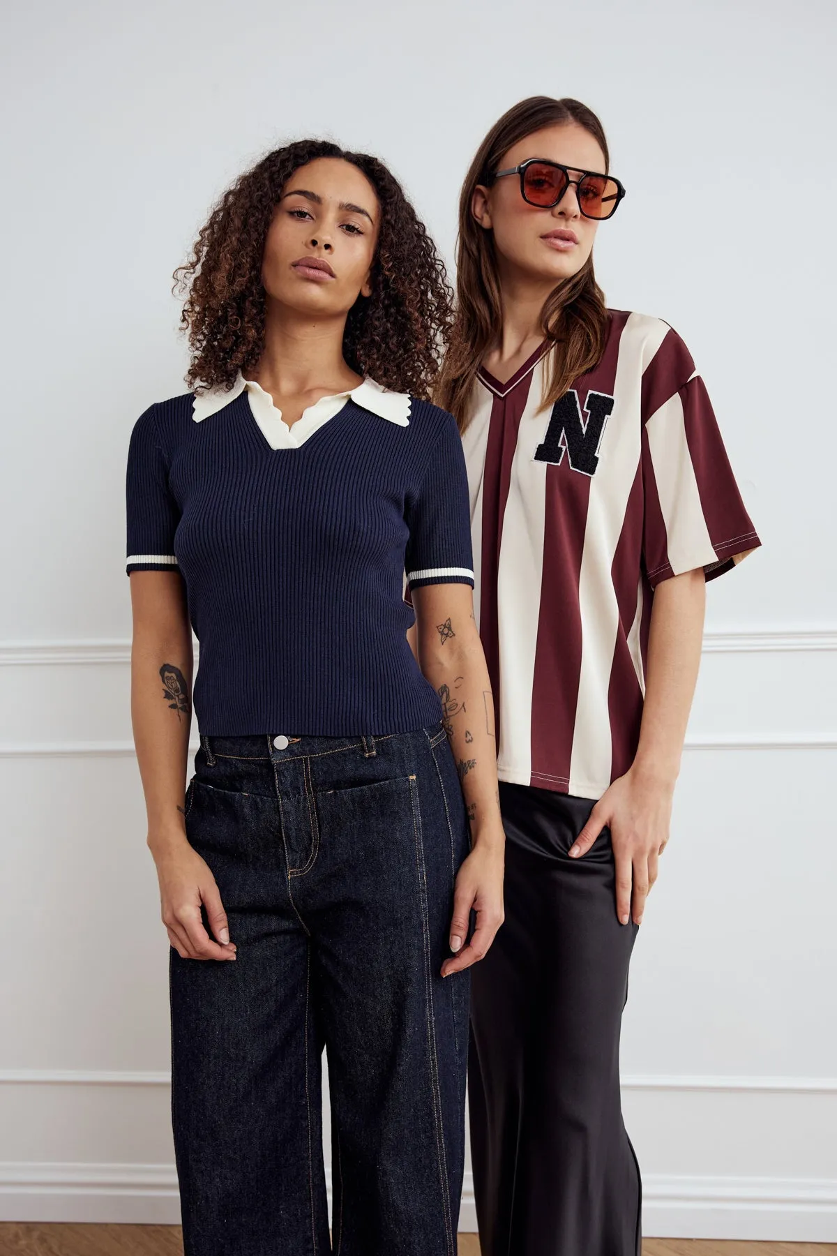 Lilo Polo Knit Navy Sugar Combo sold by Noella Fashion product image thumbnail 3