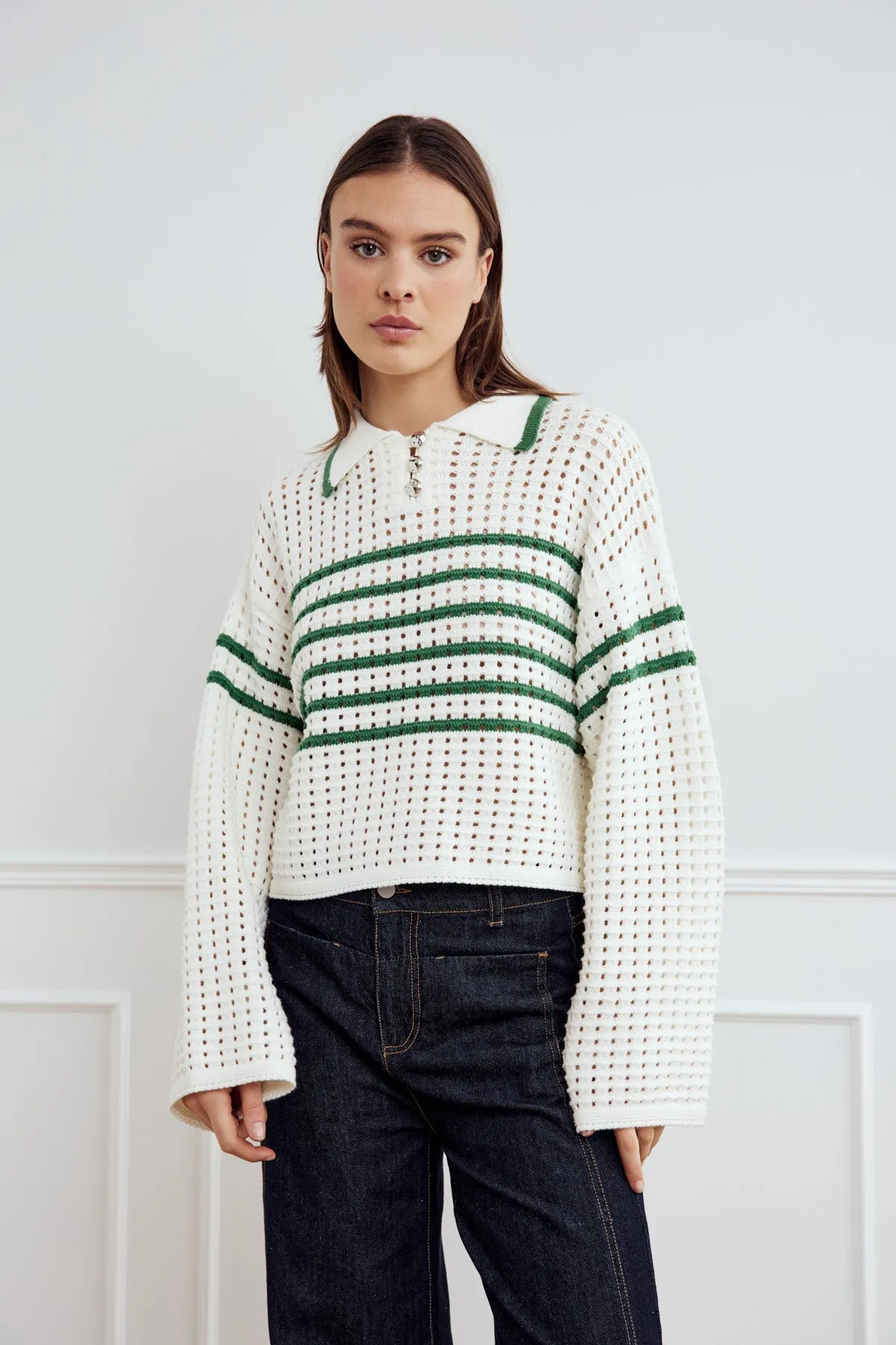 Leen Knit Talani Green Stripe sold by Noella Fashion product image thumbnail 2