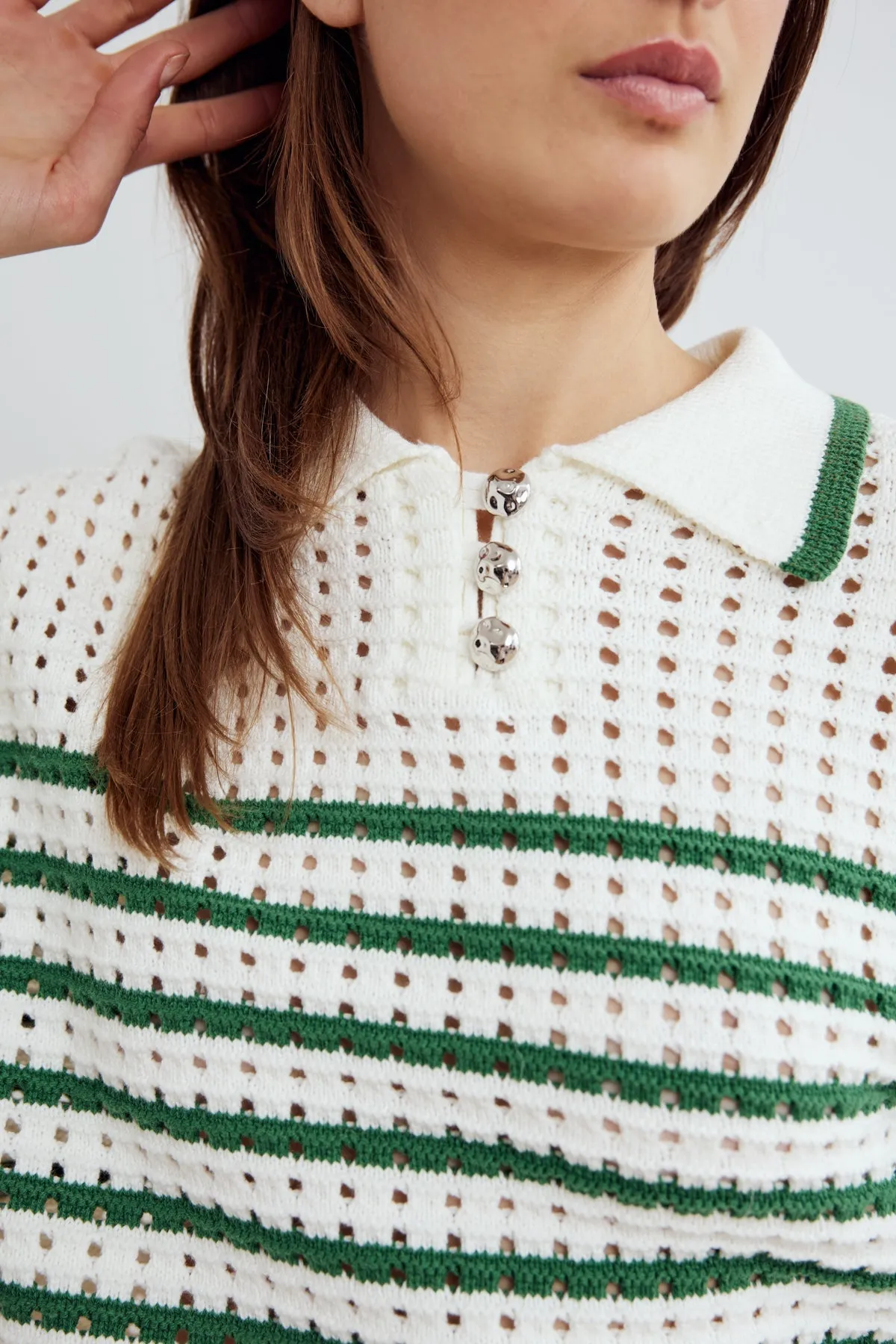 Leen Knit Talani Green Stripe sold by Noella Fashion product image thumbnail 3