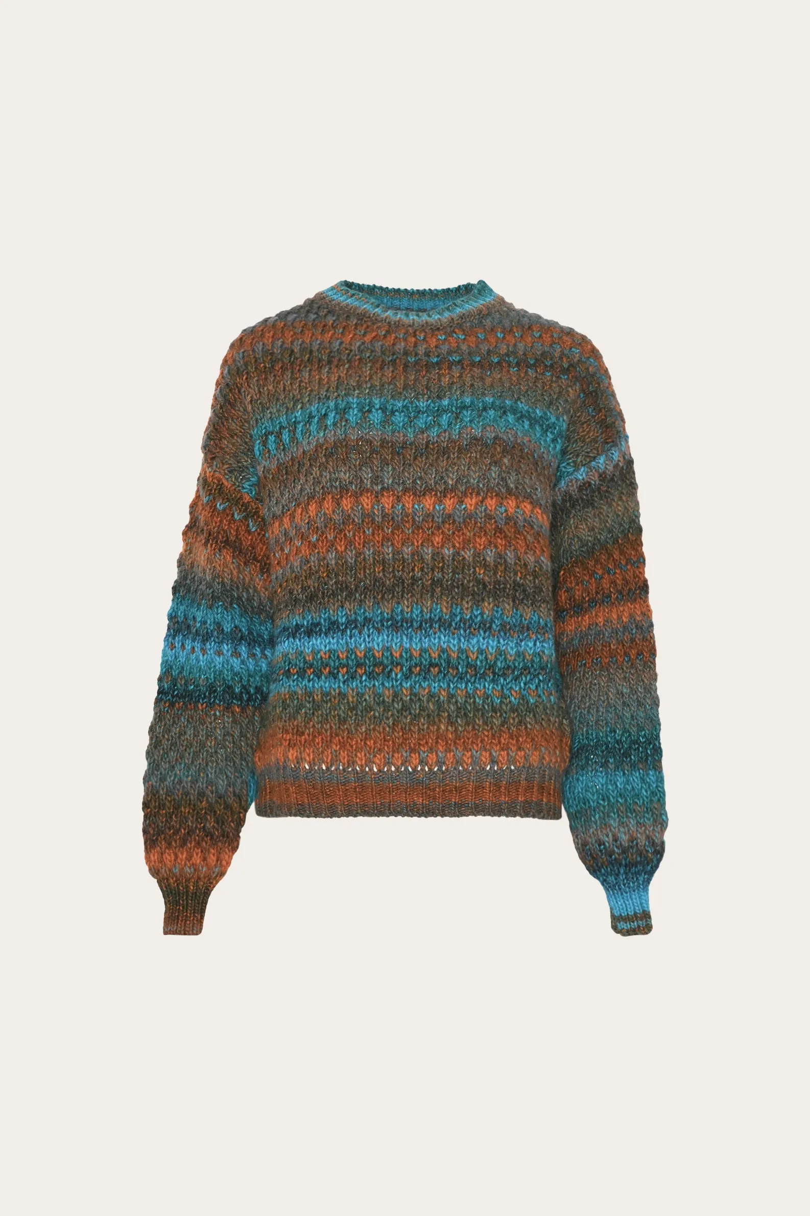Gio Knit Sweater Turquoise Brown Mix sold by Noella Fashion product image thumbnail 5