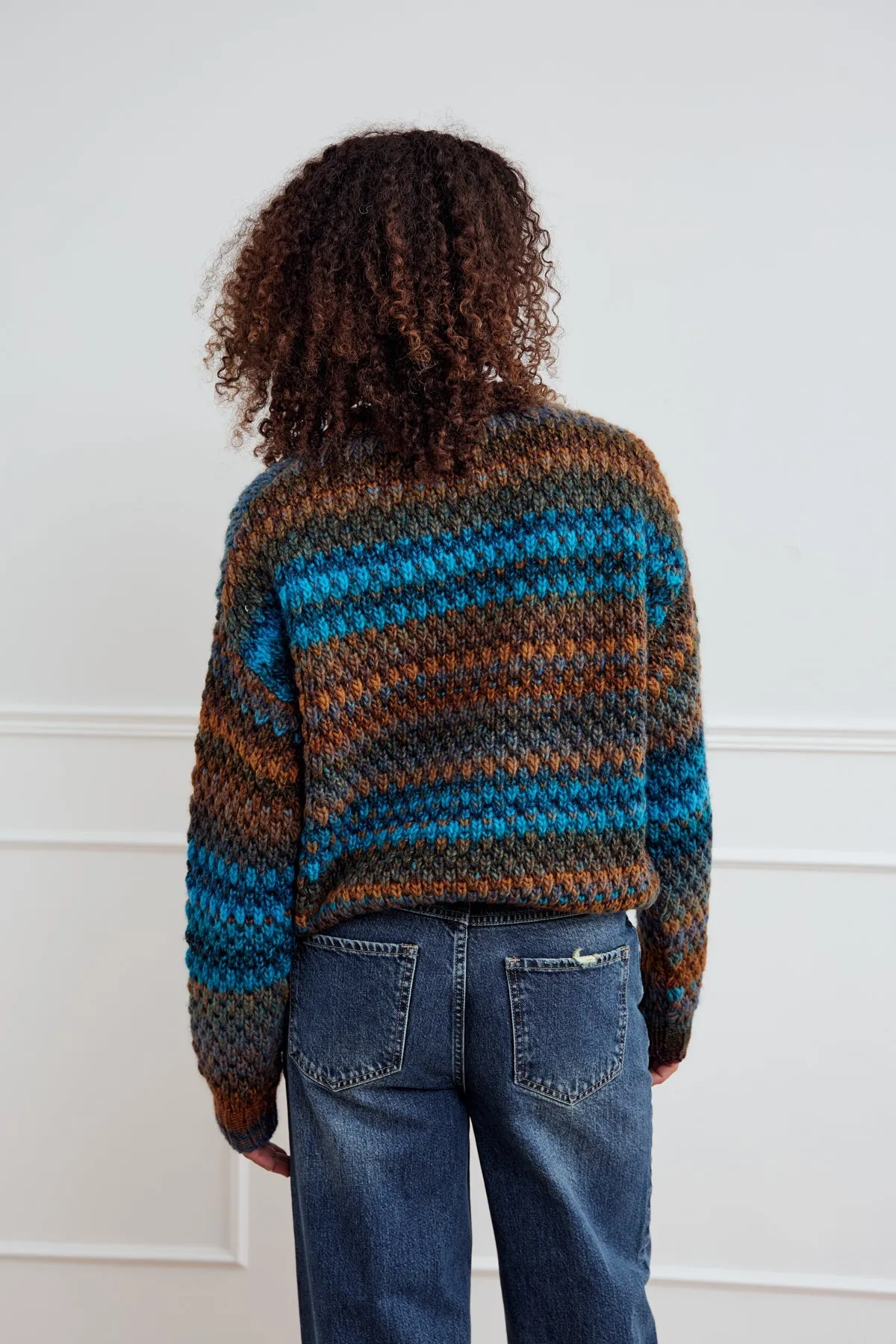 Gio Knit Sweater Turquoise Brown Mix sold by Noella Fashion product image thumbnail 3