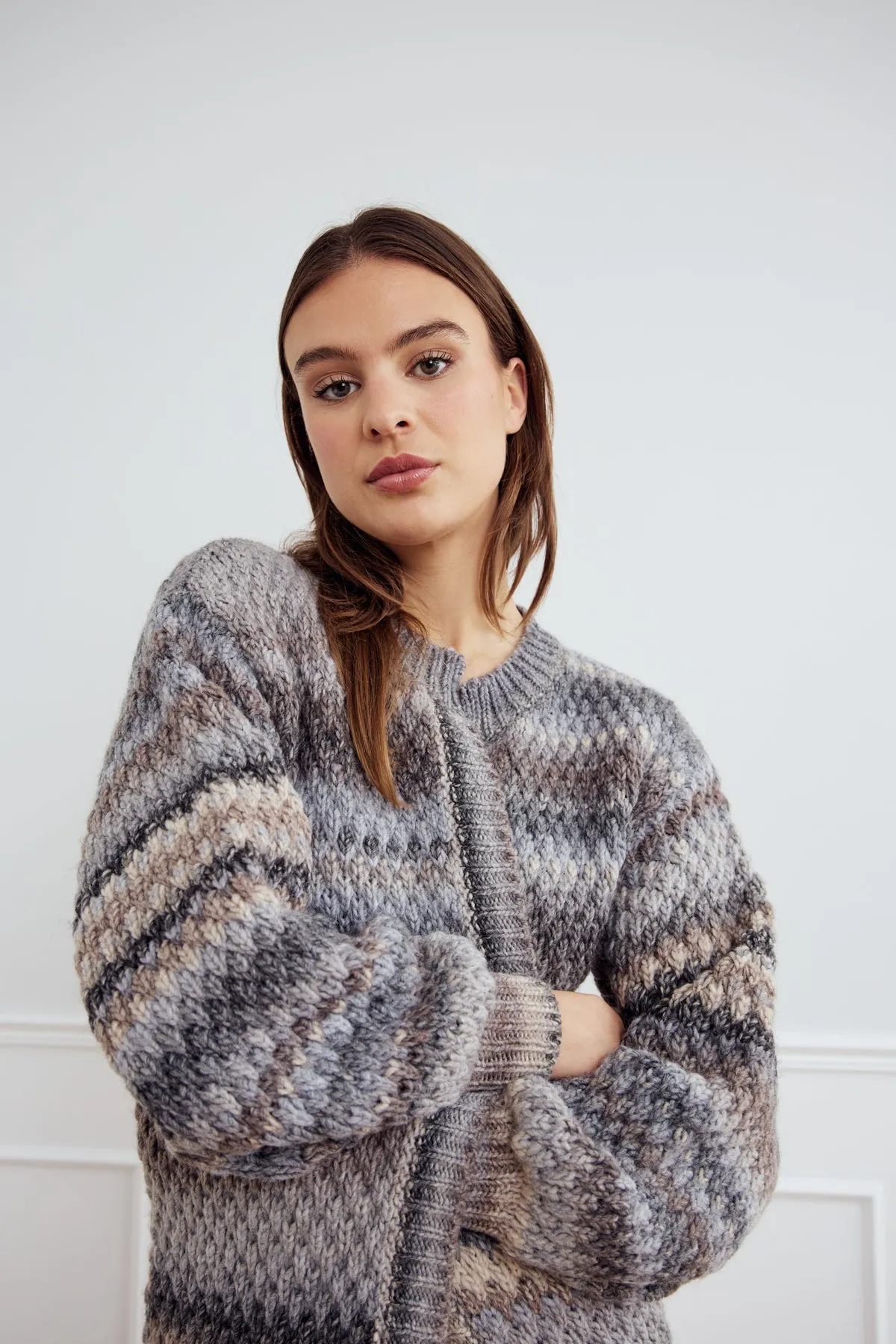 Gio Knit Cardigan Light Grey Mix sold by Noella Fashion product image thumbnail 2