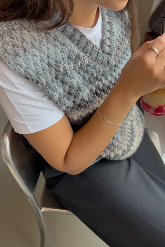 Gio Knit Vest Light Grey Mix sold by Noella Fashion