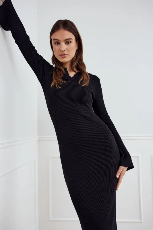 Livvy Knit Dress Black sold by Noella Fashion