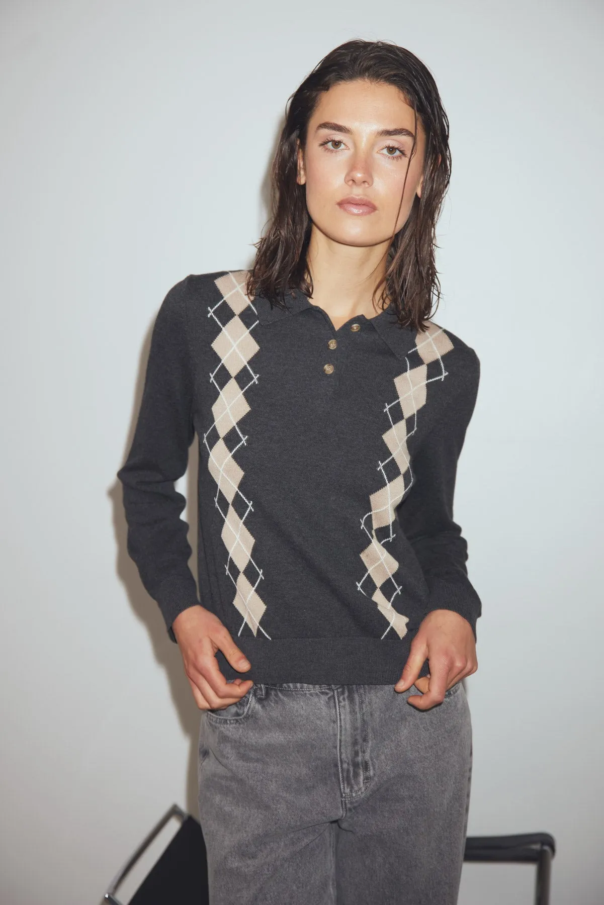 N-Maxine Knit Dasha Grey Check sold by Noella Fashion product image thumbnail 2