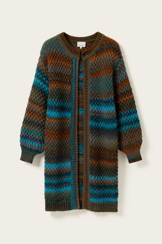 Gio Knit Cardigan Turquoise Brown Mix sold by Noella Fashion
