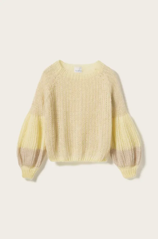 Liana Knit Sweater Butter Yellow/Cream sold by Noella Fashion